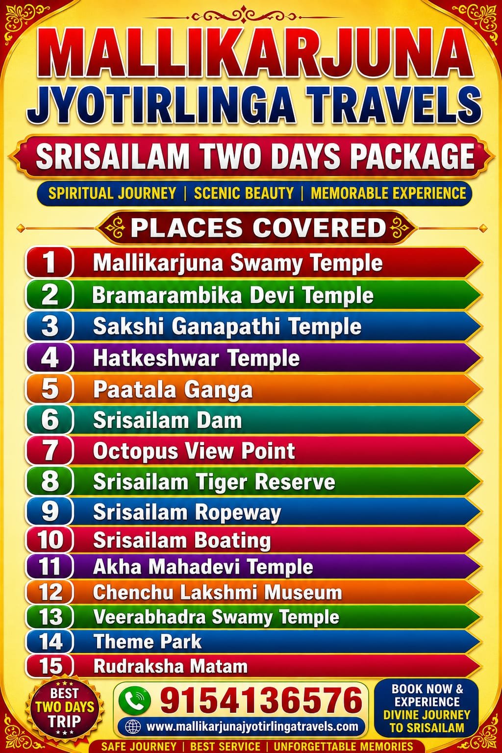 Srisailam Places list a two day Srisailam trip from Hyderabad
