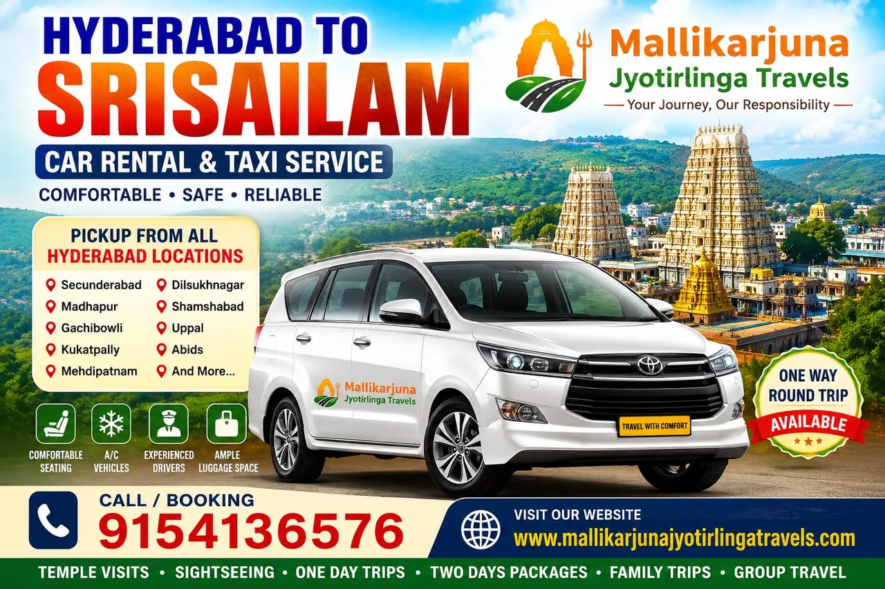 Hyderabad to Srisailam Car Rental & Taxi Service